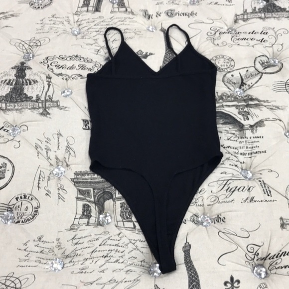 BP. V-Neck Ribbed Thong Bodysuit - Picture 5 of 9